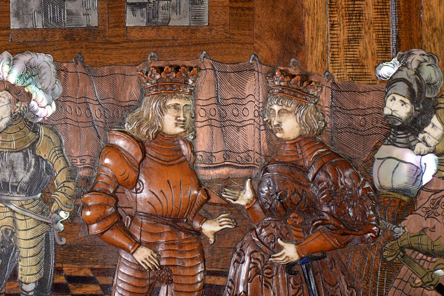 Ришар КУРМОН & Ко, Сервант с потайными ящиками в стиле Нео-Ренессанс «Встреча Людовика XII и Лодовико Сфорца в городе Милане в 1496 году». -3